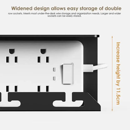 Compact Under Desk Cable Management Tray Black Metal