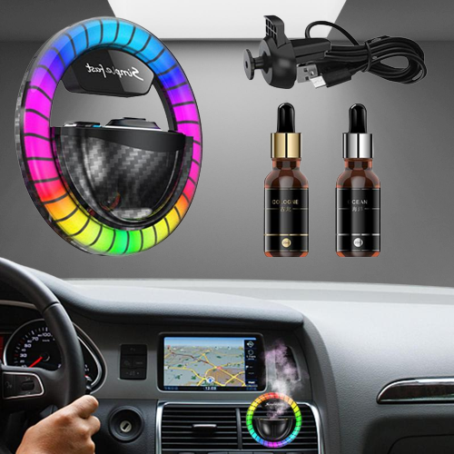 Bright Car Scent Air Freshener with Colorful LED Lights - Luxicro