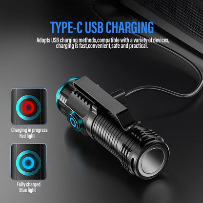 Compact Rechargeable LED Torch 1000 Lumens