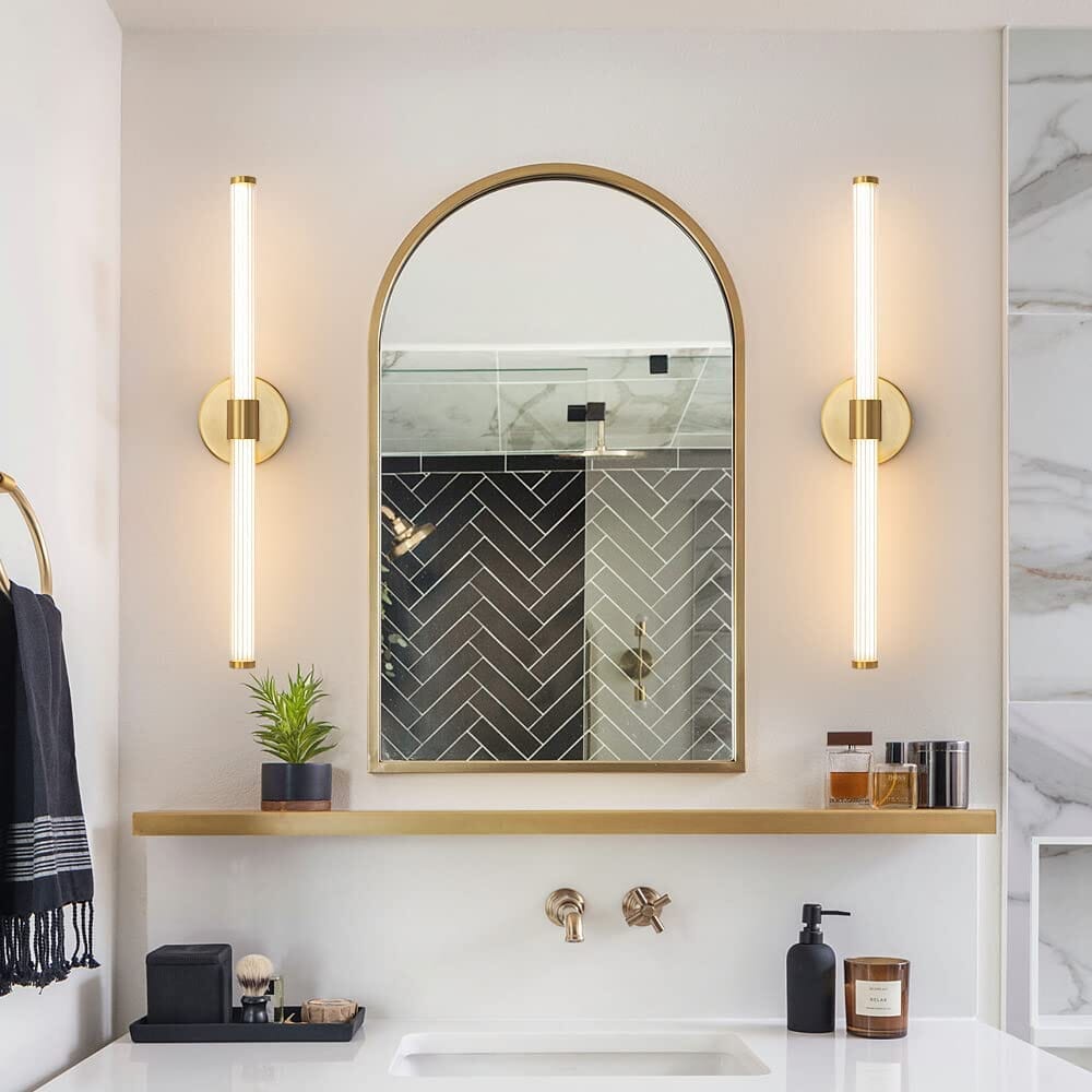 Luxury Gold Sconce Lamp with Clear Glass Shade - Luxicro