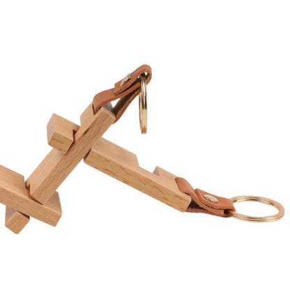 Compact Wooden Phone Holder Keychain