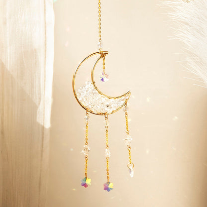 Glossy Glass Moon Wall Decor