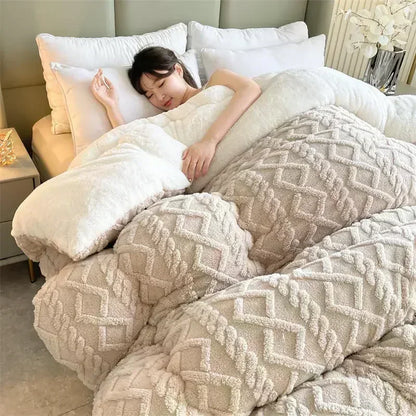 Cozy Thermal Blanket - Plush Reversible Diamond Weave