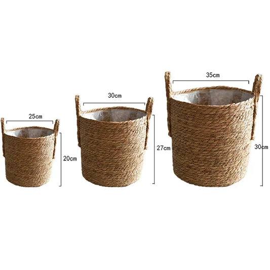 Big Round Wicker Garden Planter Basket - Luxicro