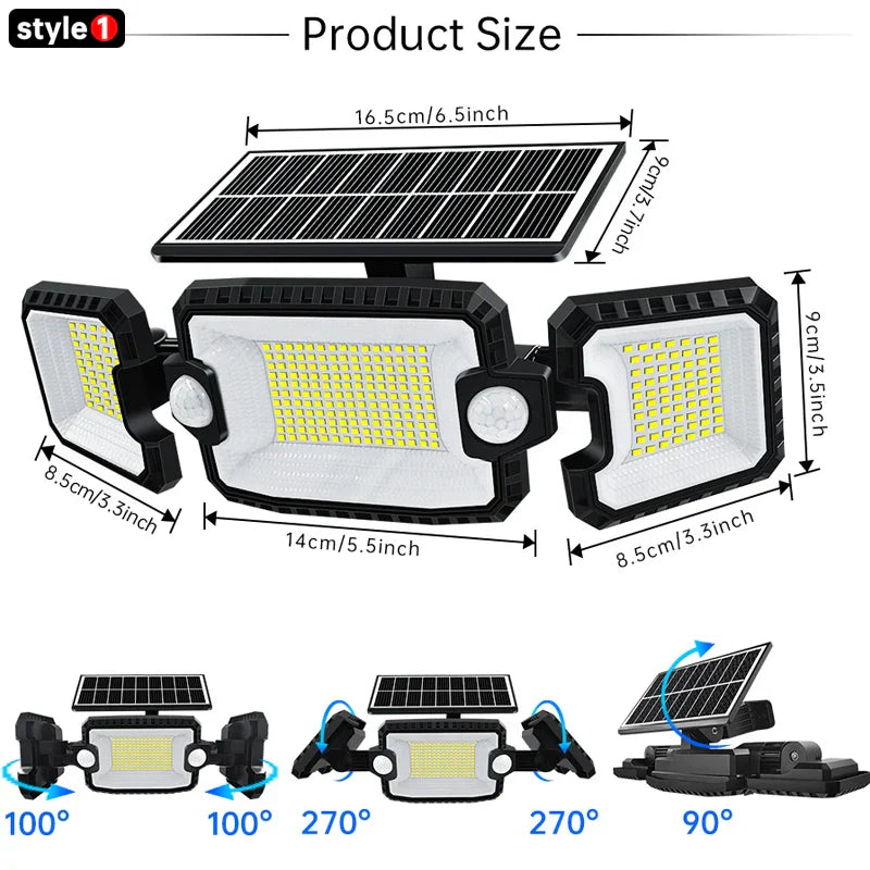 Bright Solar Powered Motion Spotlight 167 LEDs - Luxicro