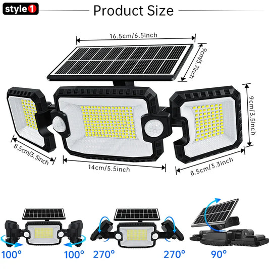 Bright Solar Powered Motion Spotlight 167 LEDs - Luxicro