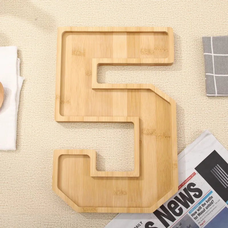 Rustic Wood Numbered Serving Platter