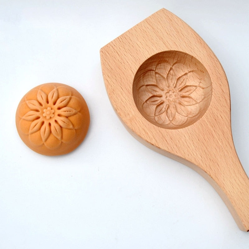 Natural Wood Mooncake Maker Tool