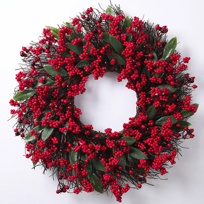Beautiful Christmas Cranberry Door Wreath - Luxicro
