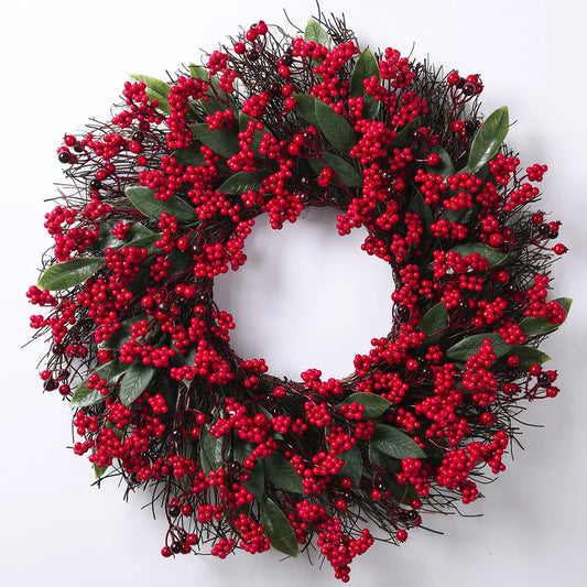 Beautiful Christmas Cranberry Door Wreath - Luxicro