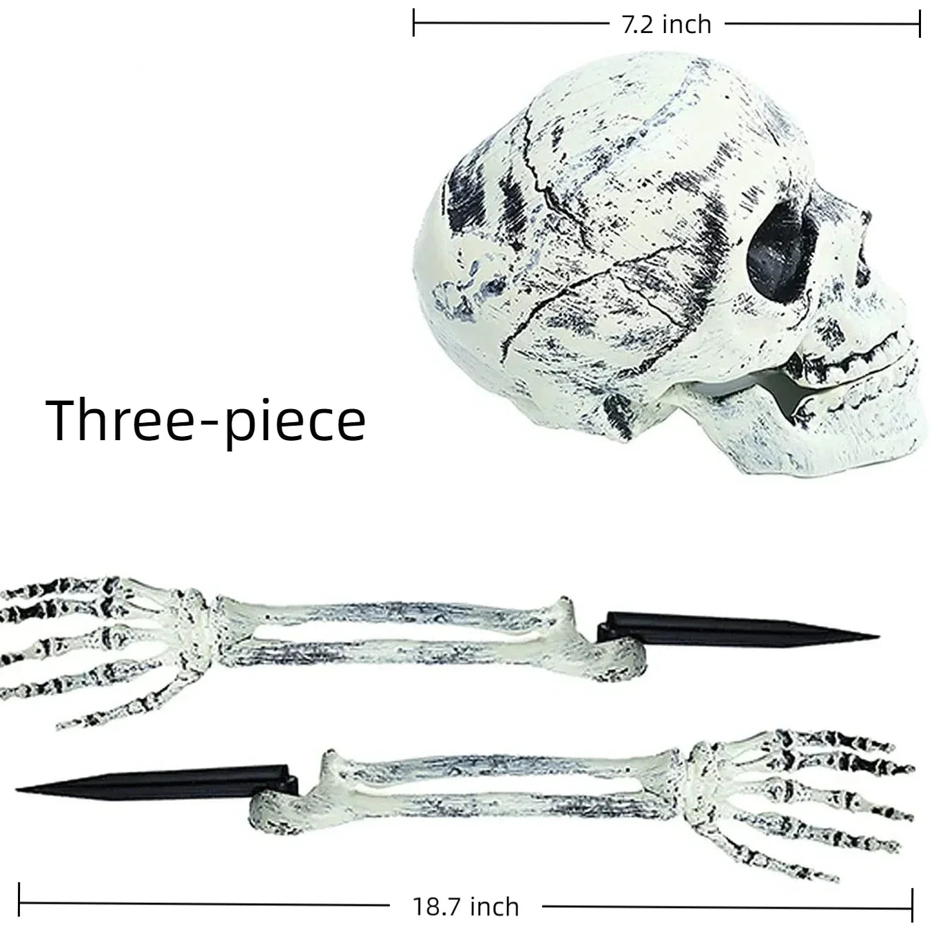 Spooky Halloween Lawn Decor Life Like Skull Hands Prop