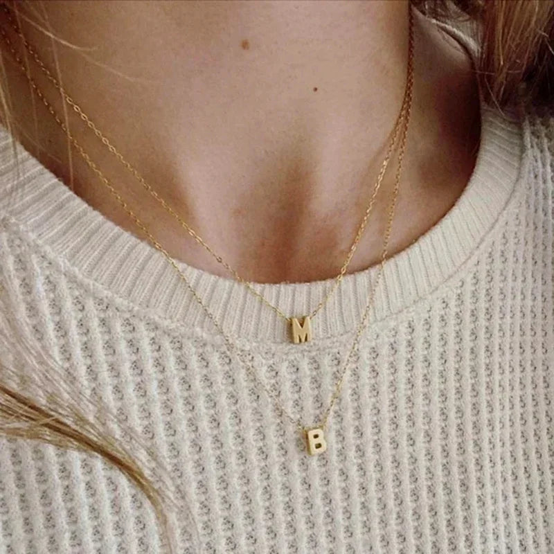 Dainty Personalized Letter Pendant Necklace