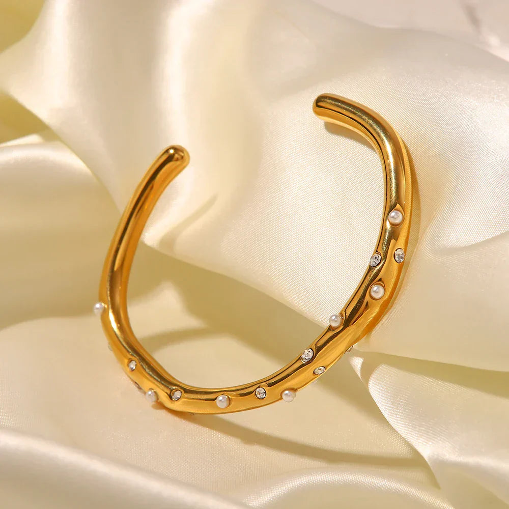 Sparkling Stone Studded Bangle Bracelet