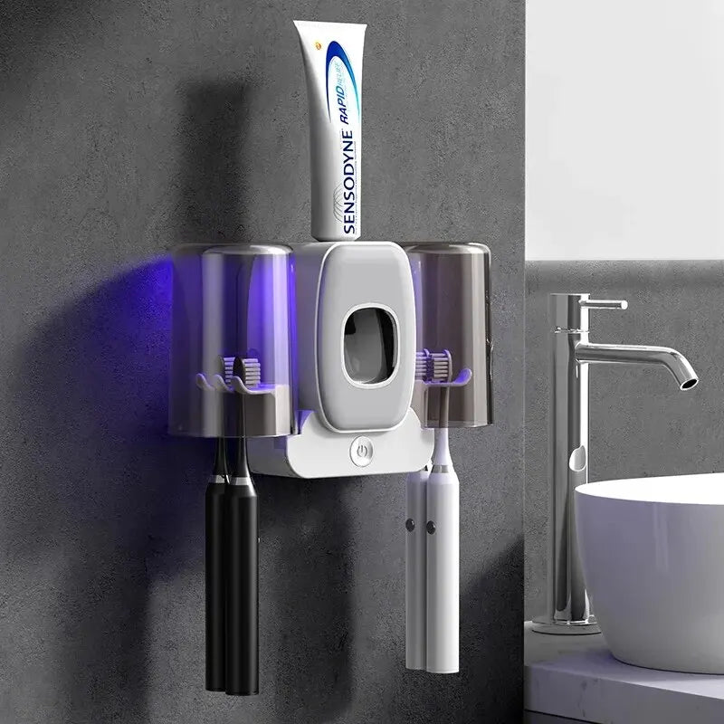 Compact UV Toothbrush Holder and Sanitizer