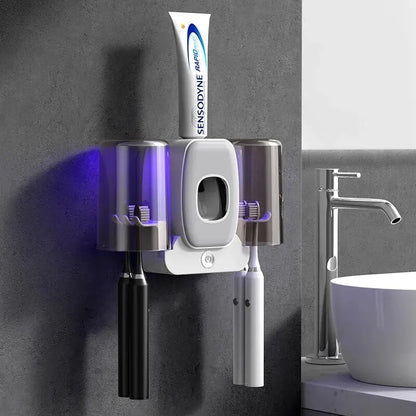 Compact UV Toothbrush Holder and Sanitizer