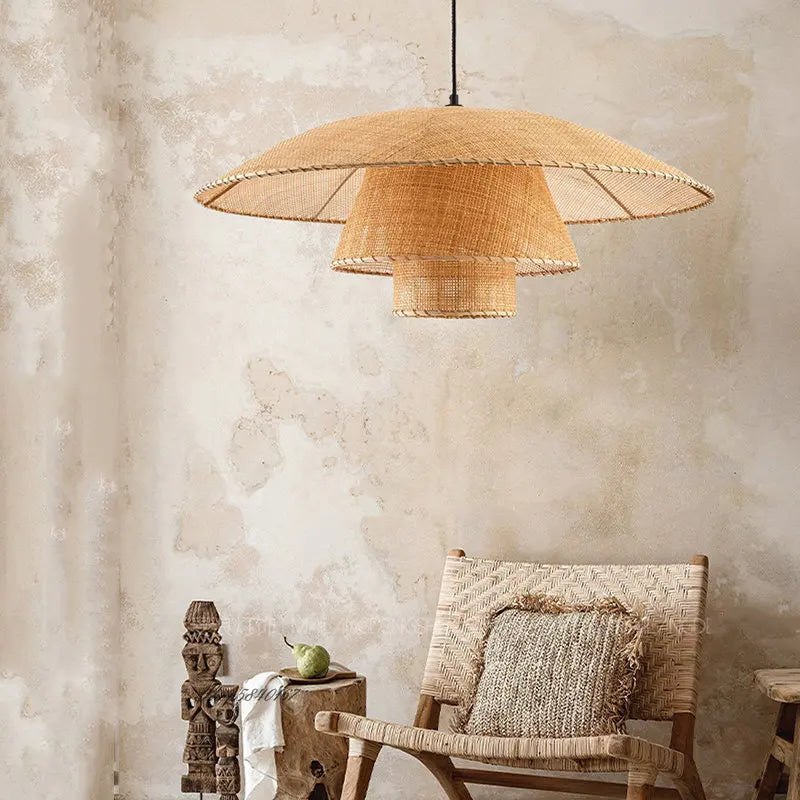 Natural Woven Pendant Lamp for Rustic Homes - Luxicro