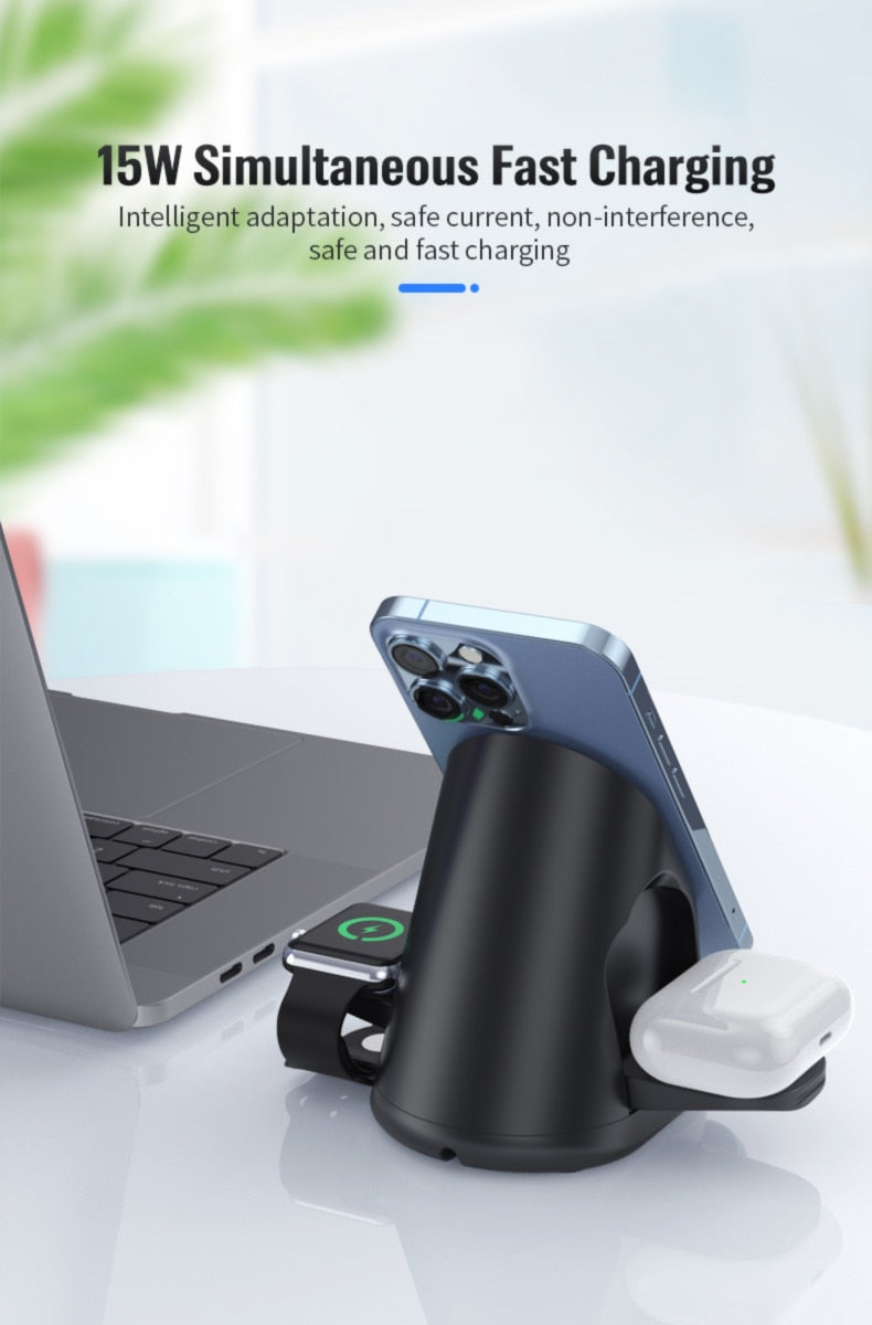 Portable 3 in 1 Phone Charging Dock Stand