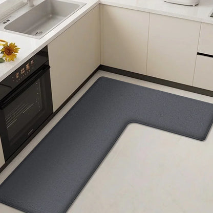 Plush Non-Slip L-Shaped Kitchen Floor Mat
