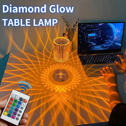 Sparkling Crystal Glass Bedside Table Lamp