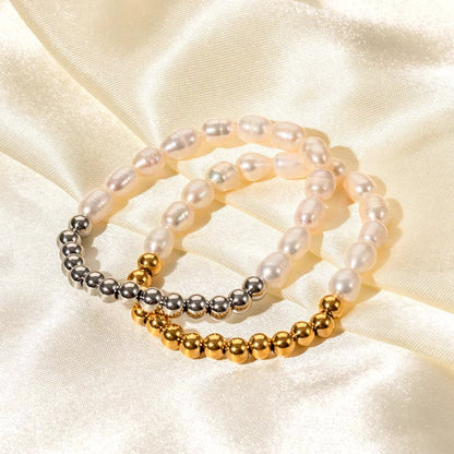Elegant Golden Beaded Charm Bracelet