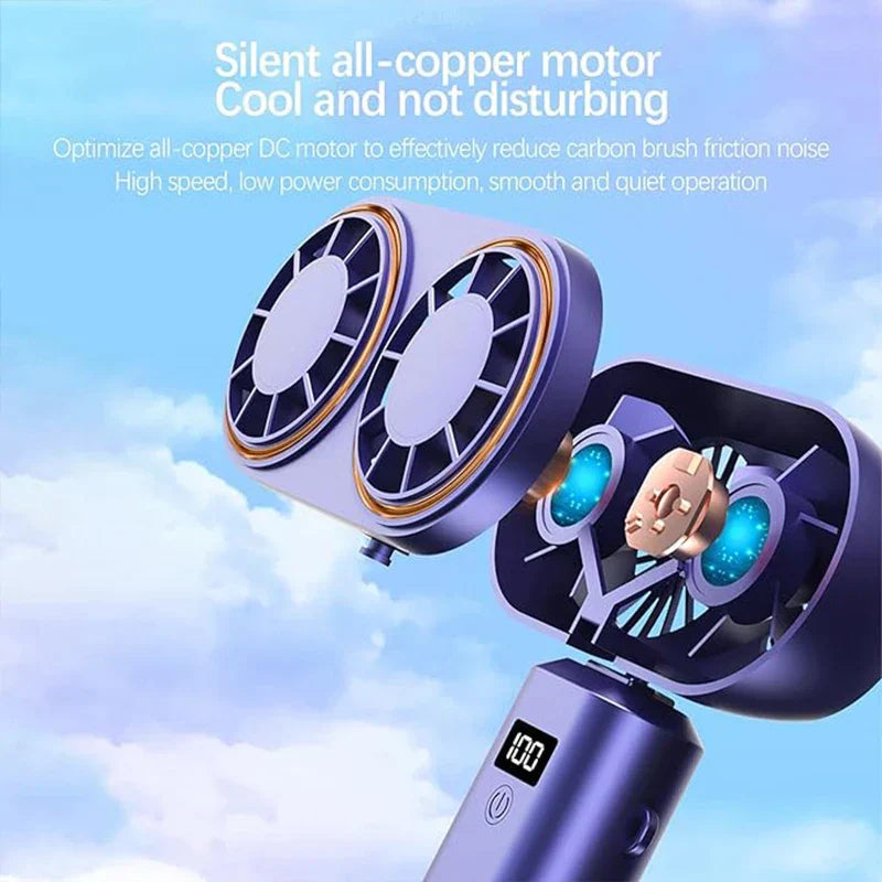 Compact USB Personal Cooling Fan with LCD Display