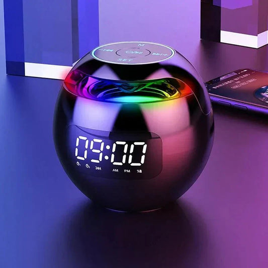 Cordless Bluetooth Clock Radio LED Bedside Speaker - Luxicro