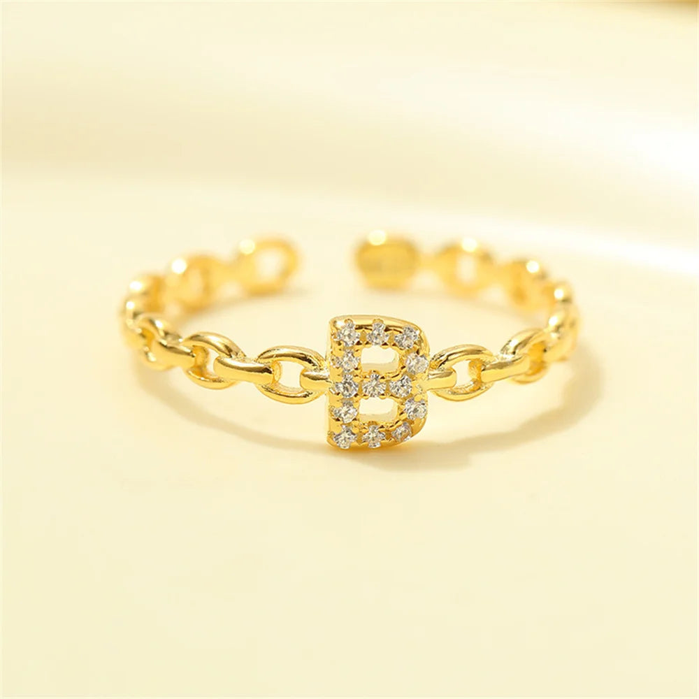 Elegant Initial Diamond Letter Ring