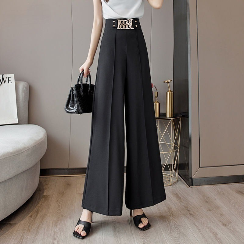 Tailored High Waisted Dark Grey Ladies Trousers - Luxicro