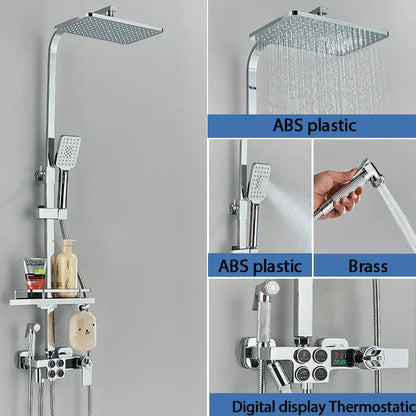 Premium Adjustable Thermostatic Shower Head System