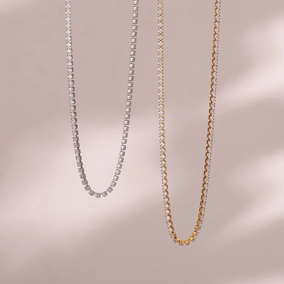 Dainty 2mm Slim Chain Bracelet Necklace Set