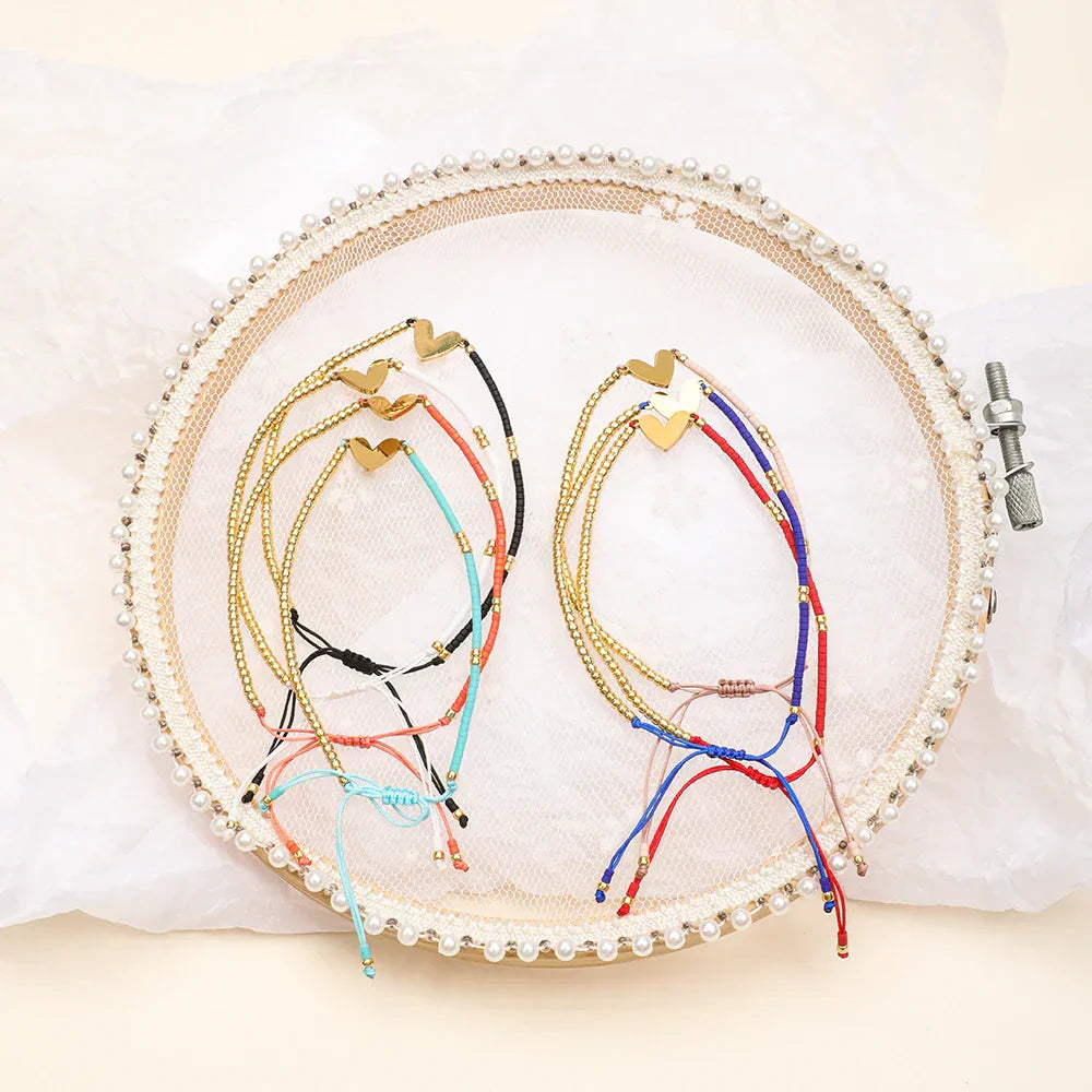 Dainty Crystal Love Charm Bracelet