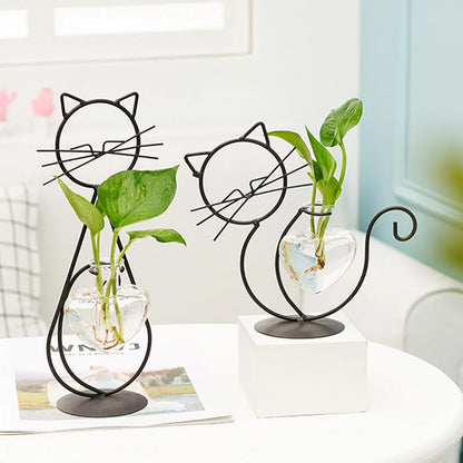 Beautiful Cat Water Vase - Elegant Glass Home Decor - Luxicro