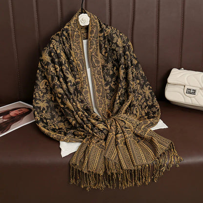 Soft Cashmere Women's Scarf with Warm Luxury Print