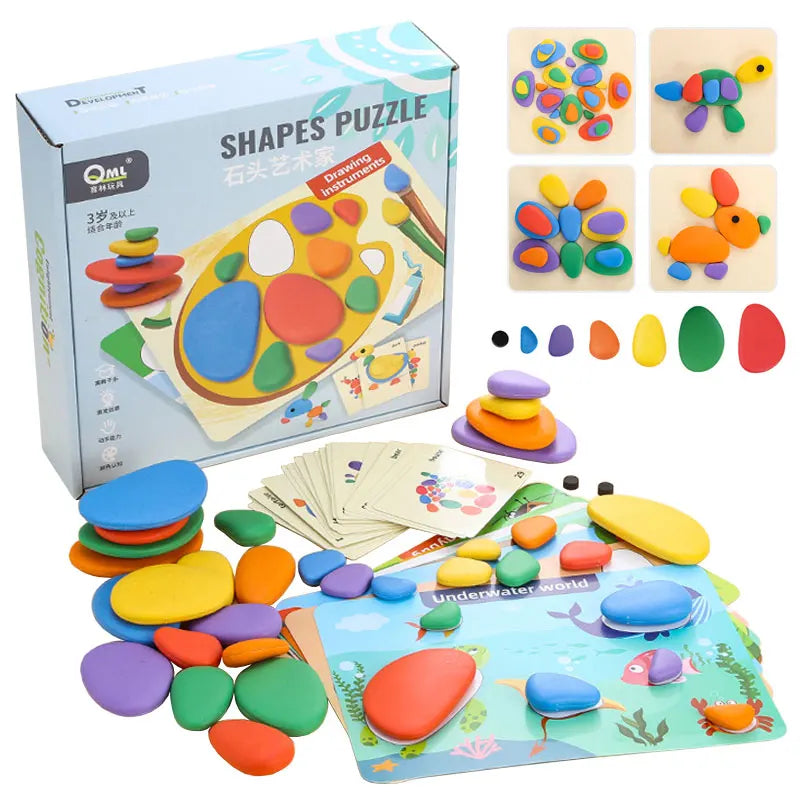 Learning Montessori Color Shape Puzzle Set