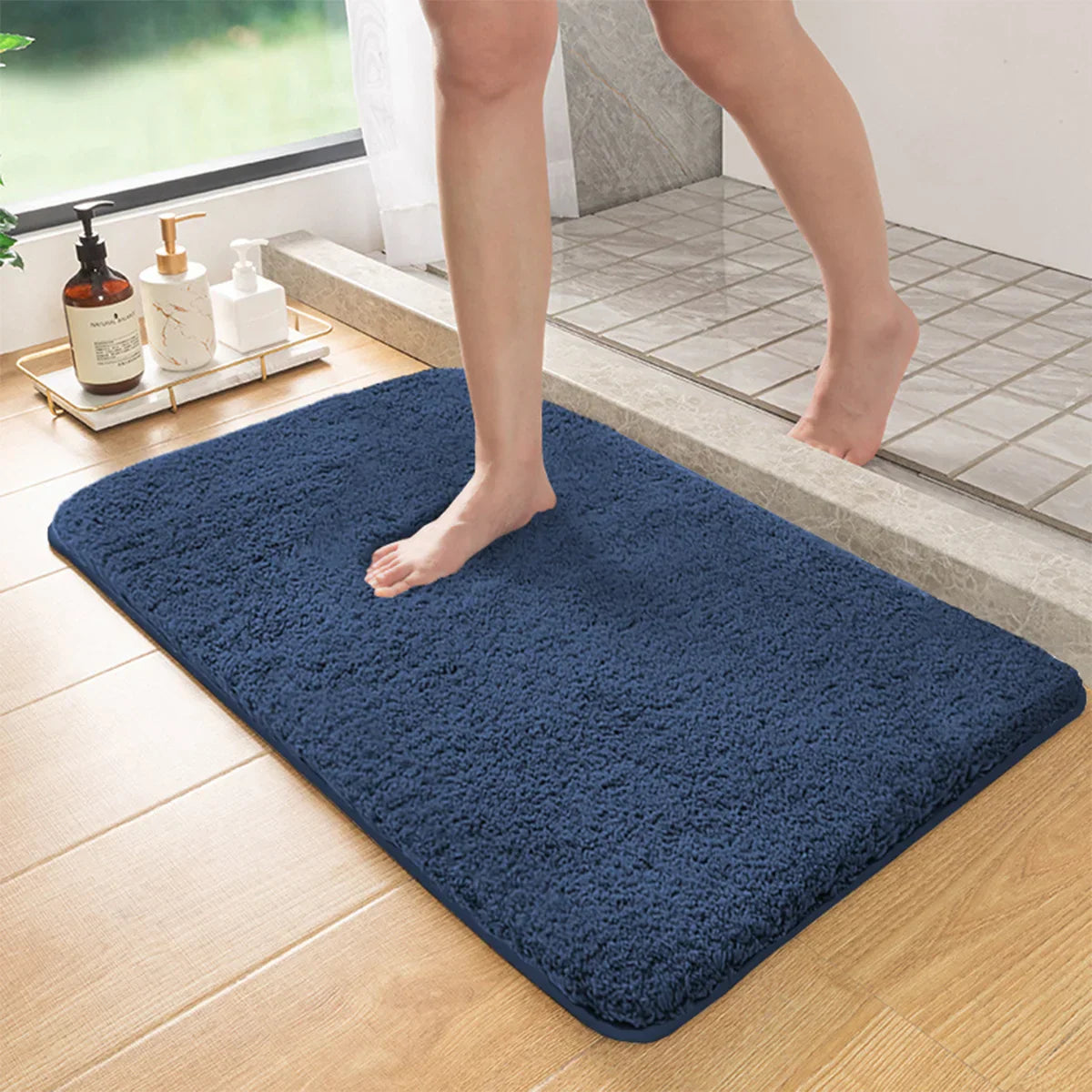 Plush Bathroom Mat | Soft Absorbent Non Slip