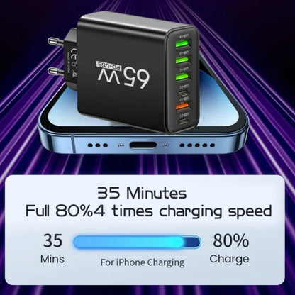 Fast 6 Port USB Charger for Home and Travel Use