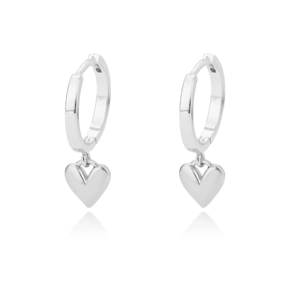 Dainty Love Heart Huggy Hoop Earrings
