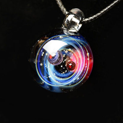 Cosmic Solar System Pendant Necklace