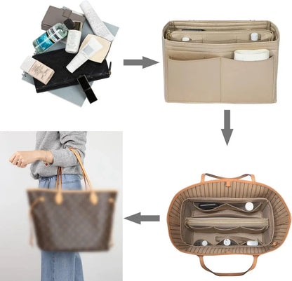 Premium Bag Organizer Insert with 15 Pockets