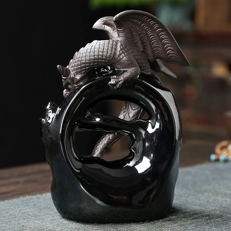 Decorative Dragon Figurine Incense Holder for Home