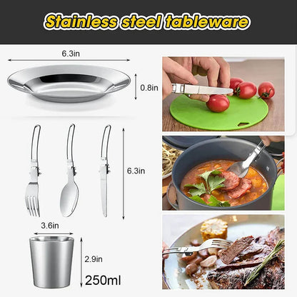 Compact Travel Cookware Set - Durable Easy Clean Camping Kit
