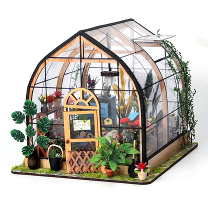 Mini DIY Natural Wood Doll House Set
