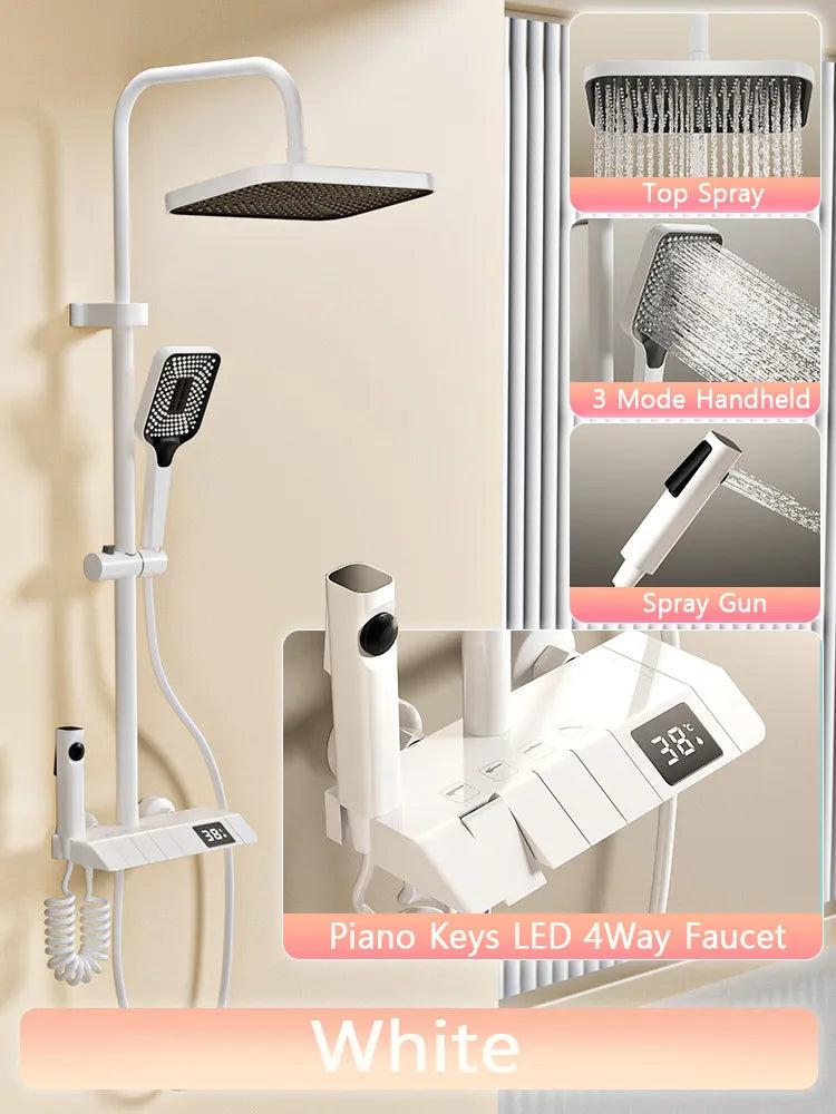 Premium LED Shower Head System