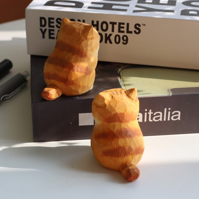 Adorable Handcrafted Wood Pet Figurines