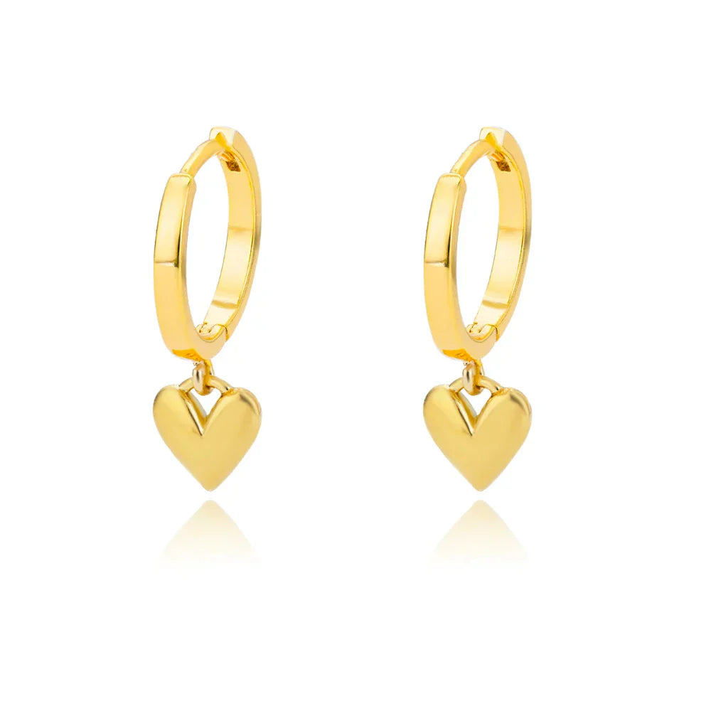 Dainty Love Heart Huggy Hoop Earrings - Luxicro