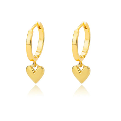 Dainty Love Heart Huggy Hoop Earrings - Luxicro