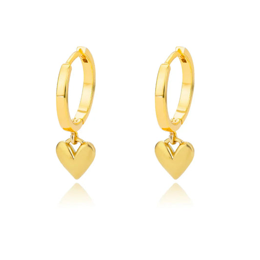 Dainty Love Heart Huggy Hoop Earrings - Luxicro