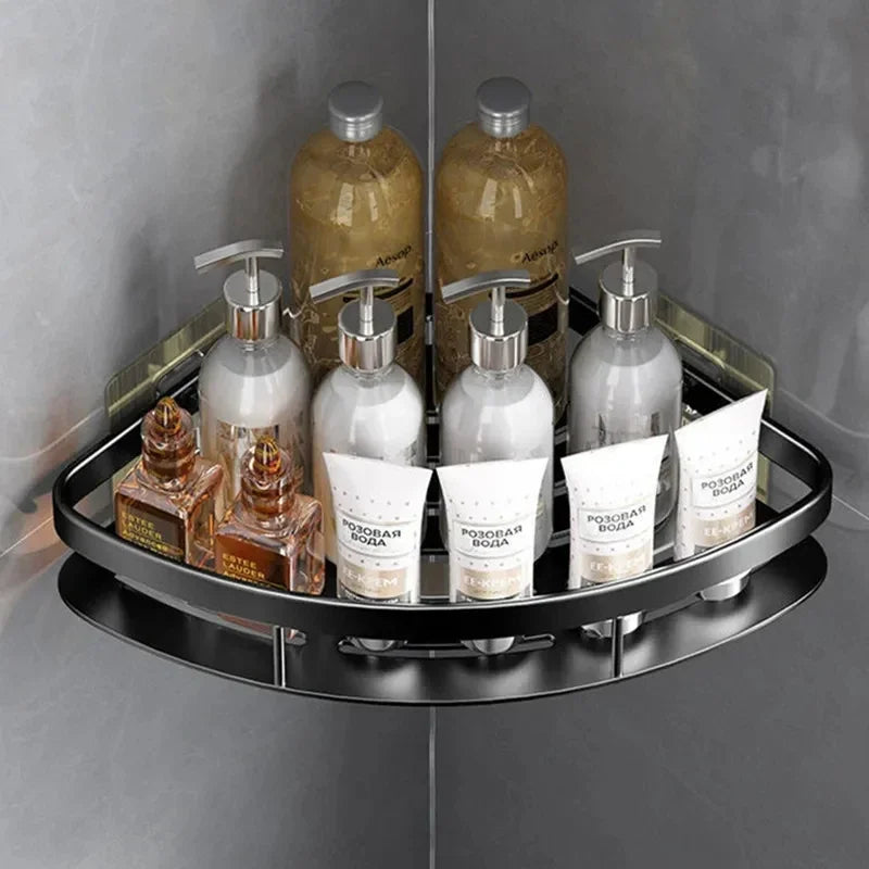 Wall Mounted Bathroom Shelf - Slim Aluminum Corner Storage