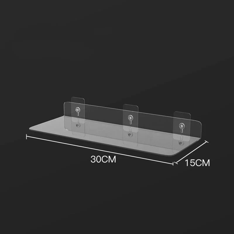 Transparent Bathroom and Kitchen Wall Storage Shelf