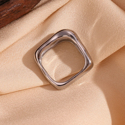 Elegant Metallic Designed Square Ring